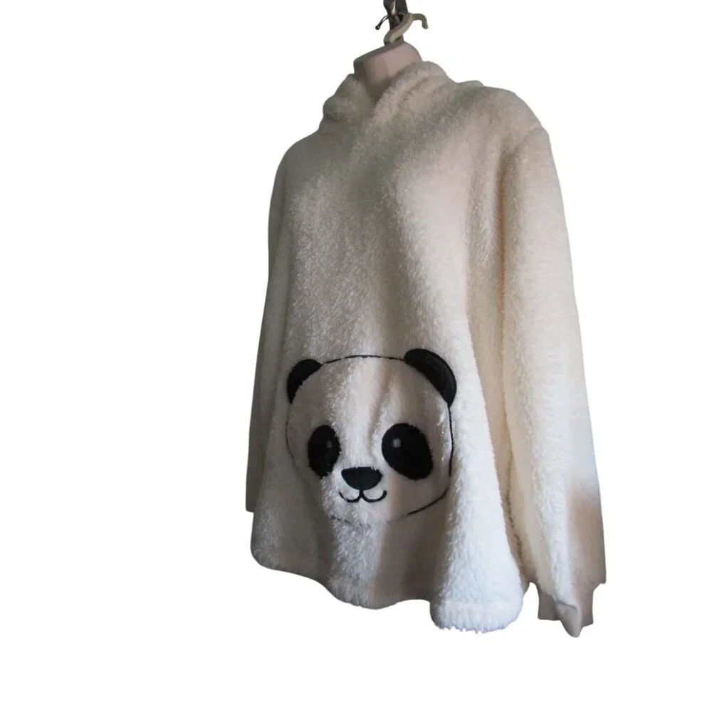 Panda Lounge Sleep Sherpa Hoodie Ears Pouch Pocket Debenhams Ladies 16 GUC - Picture 9 of 16